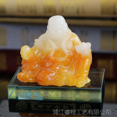 汽车摆件佛开光弥勒佛像车载高档装饰品 车用香水座 珠宝佛热卖